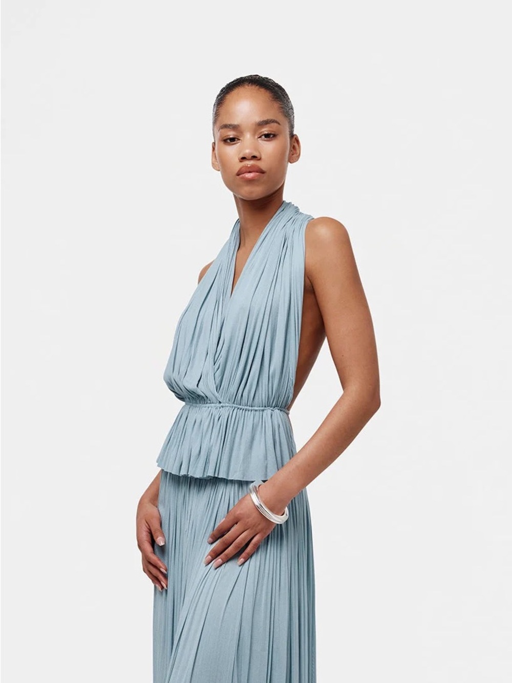 SOLD OUT Hanne Bloch Ice Blue Silk Tulle Halter